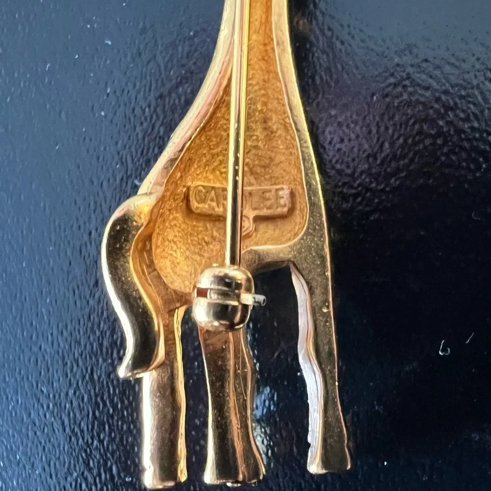 Vintage Carolee Gold/Black Giraffe Pin - Picture 4 of 9